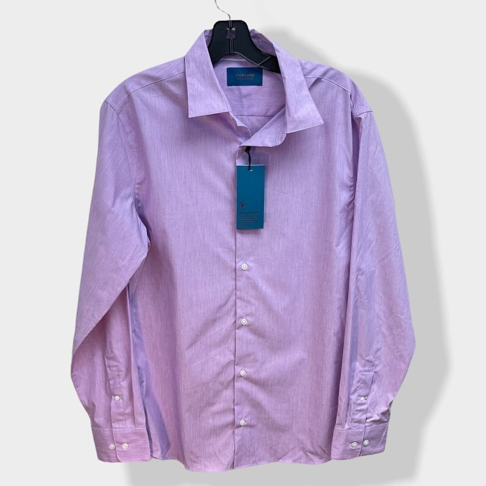 FAIRLANE Purple Men's Button Down Long‎ Sleeve Shirt